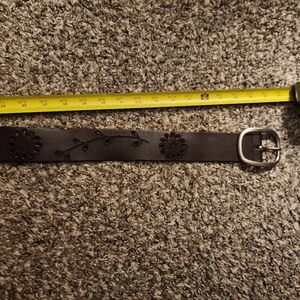 Aeropostale Floral Leaves Vines Genuine Leather Belt 7905 Brown M